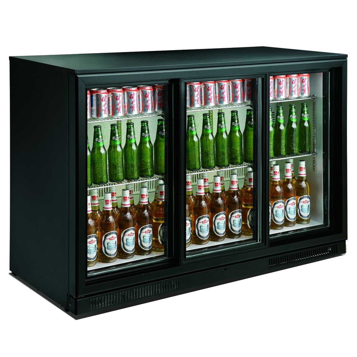 Combisteel Backbar Cooler Black 3 Sliding Doors, 298L 2