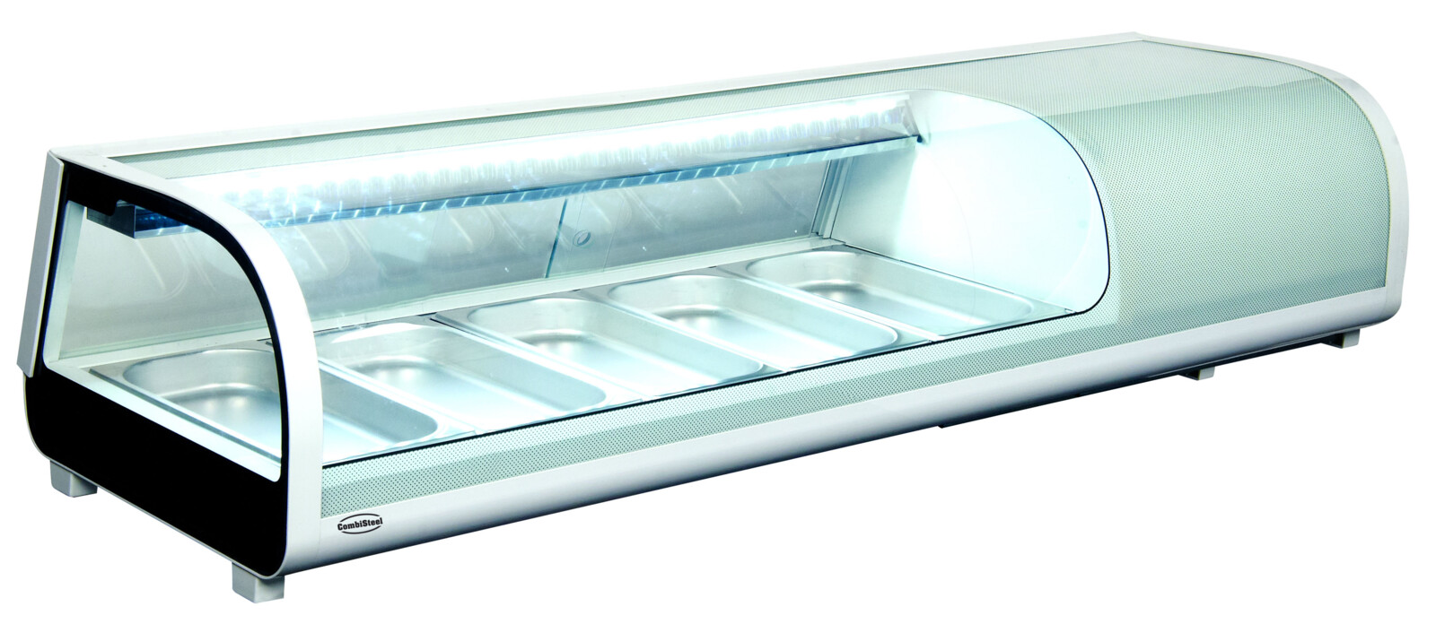 Combisteel Sushi Display 52L, Curved Glass, 5x 1/3 GN Capacity 1