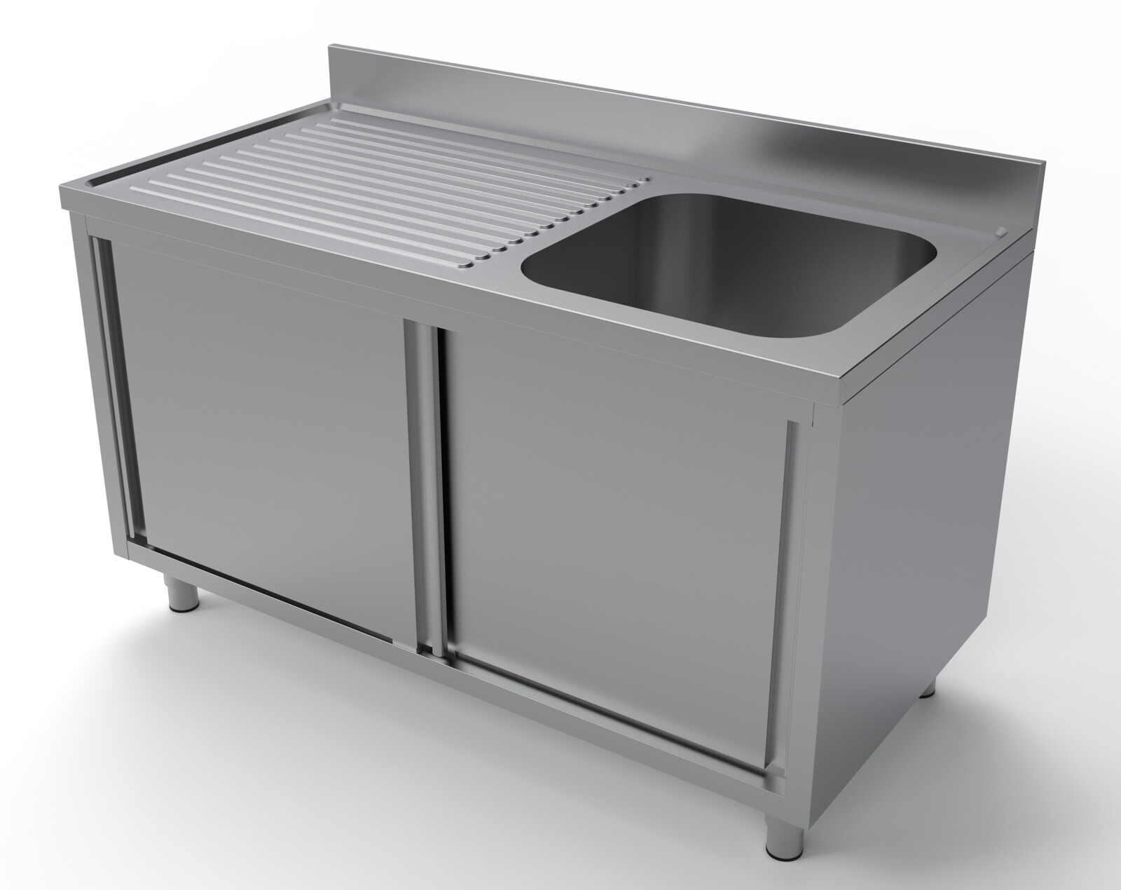 Combisteel Stainless Steel Sink Unit 1400mm, Sliding Doors 1