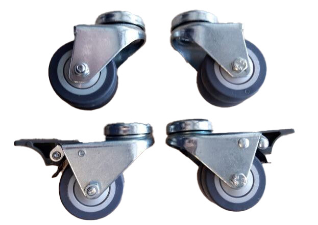 Combisteel Castor Set HR/HF Series 4-Wheel Kit with Brakes 1