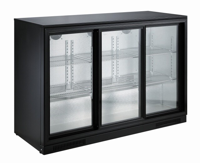 Combisteel Backbar Cooler Black 3 Sliding Doors, 298L 1