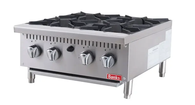 Banks B40H Natural Gas 4 Ring Hob - 25kW Commercial Cooktop 1