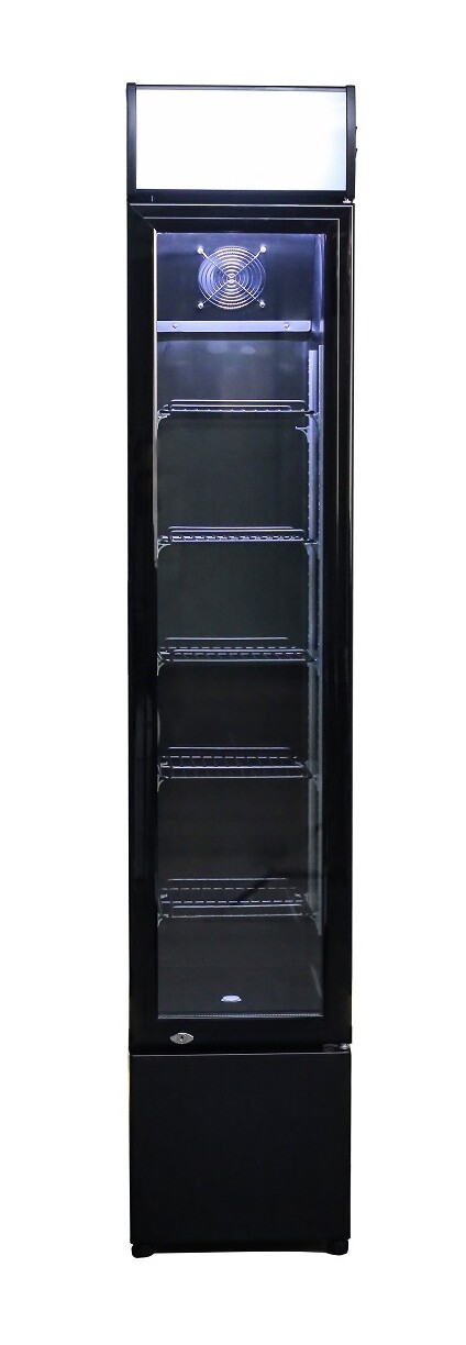Combisteel Glass Door Refrigerator Narrow Black, 105L, Static Cooling 2