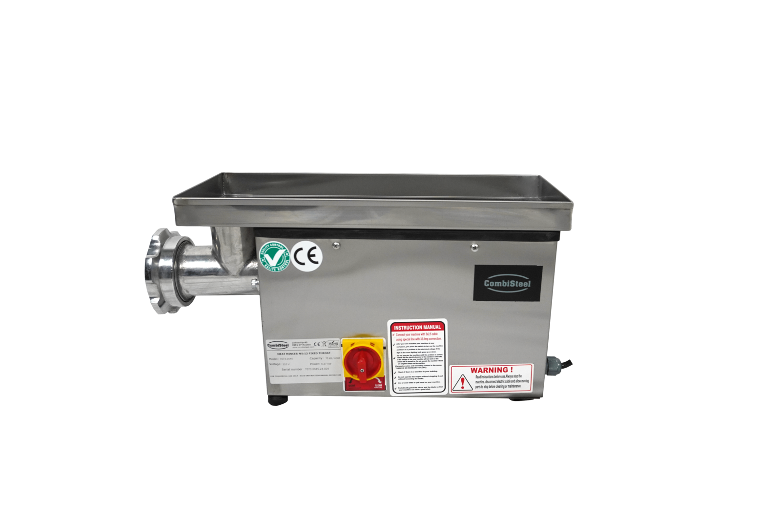 Combisteel Meat Grinder 12, 75kg/h, 230V Fixed Head 3