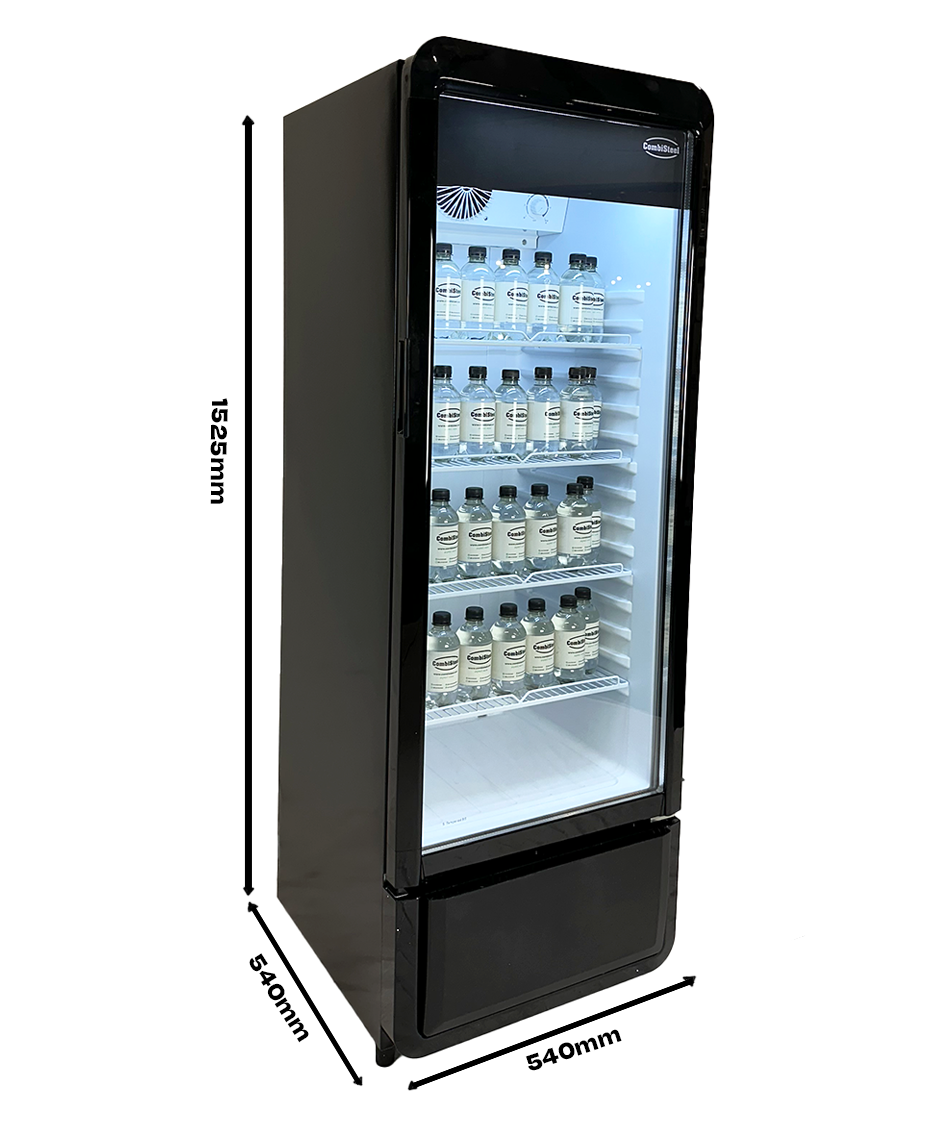 Combisteel Single Glass Door Refrigerator PIB-240R, 240L Black 6