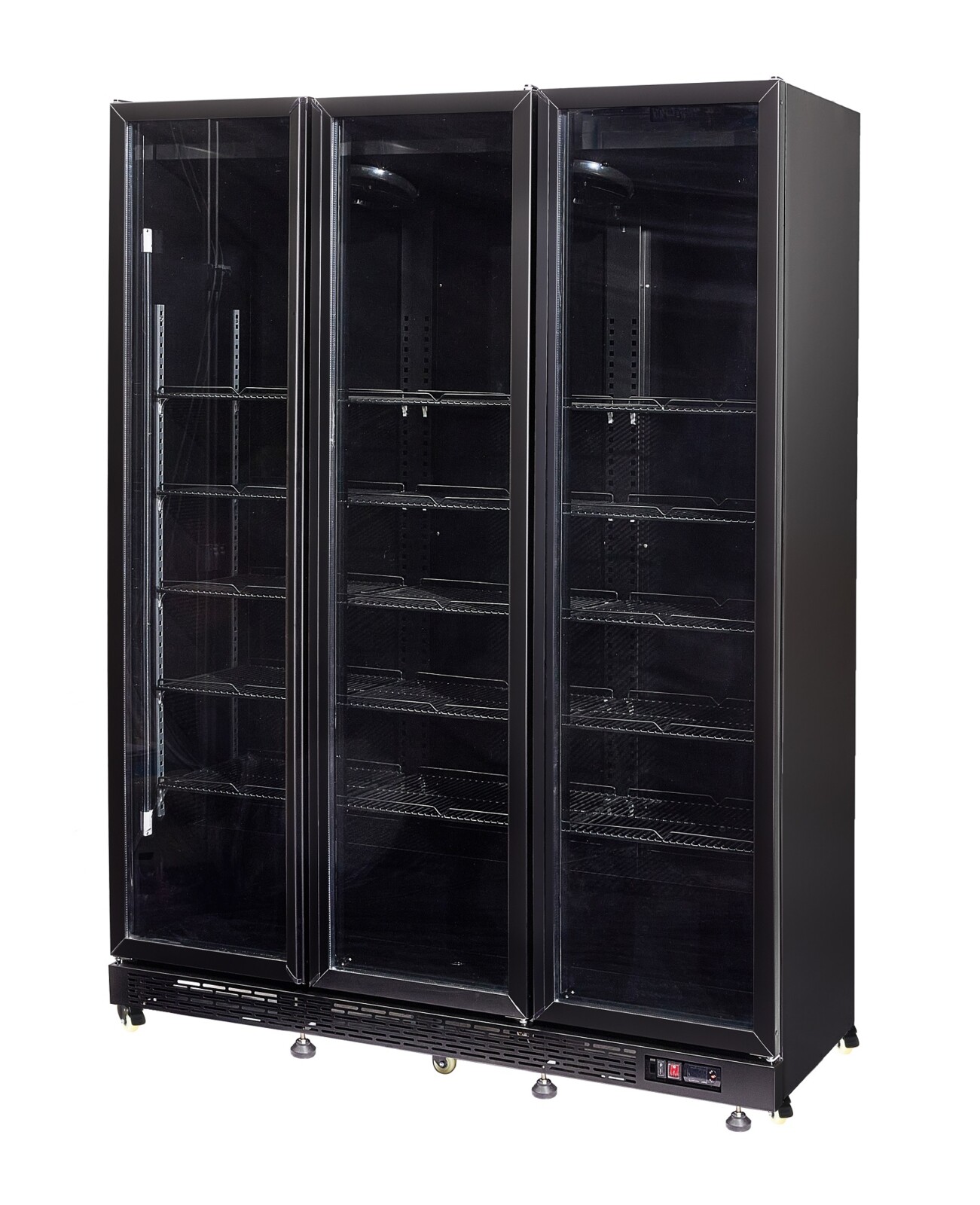 Combisteel NAP-1200 HT 3 Door Glass Display Refrigerator, 1200L, Black 2