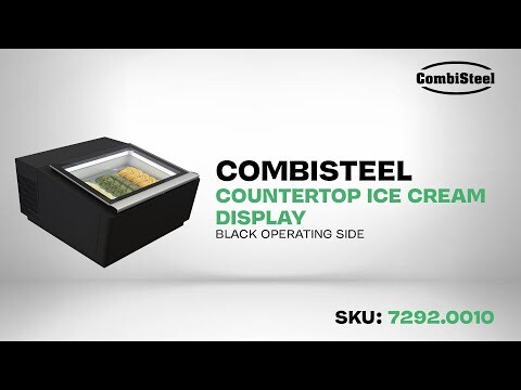 Combisteel Countertop Ice Cream Display Black 670mm, LED Lighting 6
