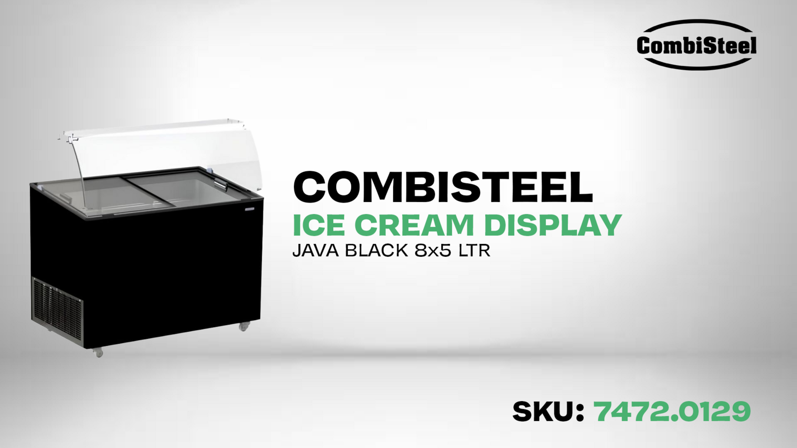 Combisteel Ice Cream Display Corsica Black 6x5L, Static Cooling 6