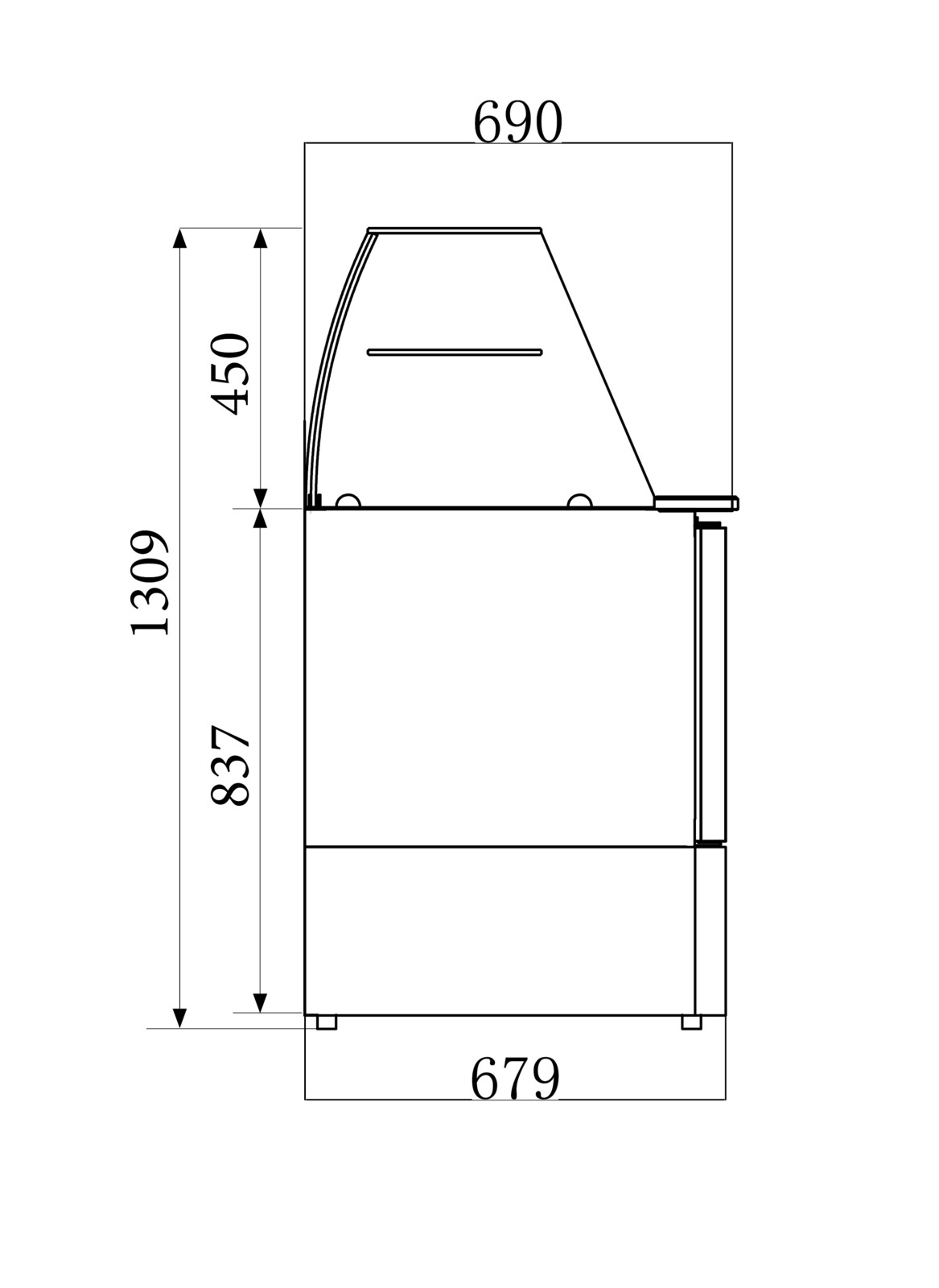 Combisteel Refrigerated Saladette 2 Door 240L Glass Cover 2