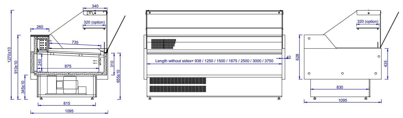Combisteel Morris Cold Display 2.5m, 3 Door Refrigerated Case 2