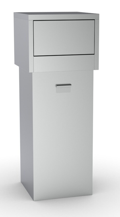 Stainless Steel Mobile Waste Bin 80L with Wheels 1