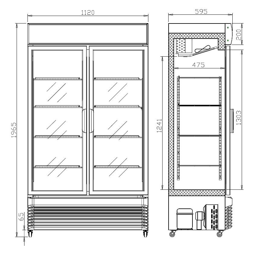 Combisteel Refrigerator With Sliding Glass Doors BEZ-750 SL, 750L 3