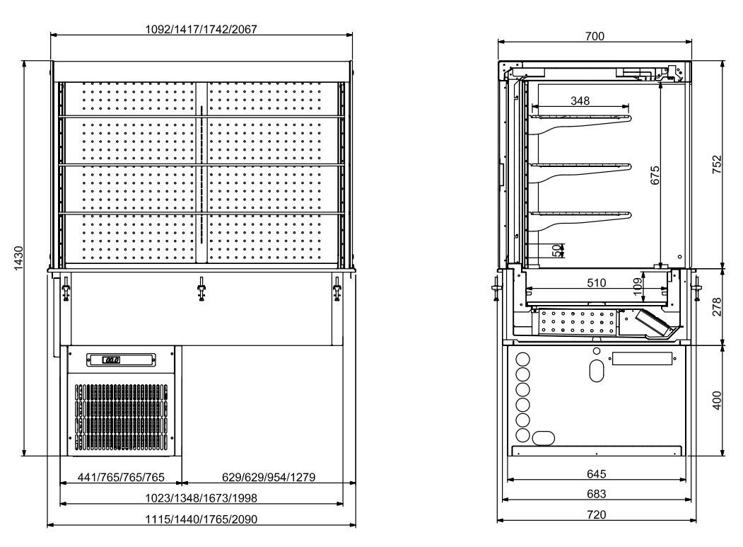 Combisteel Drop-In Cubic Refrigerated Display Wall 4/1 GN 2