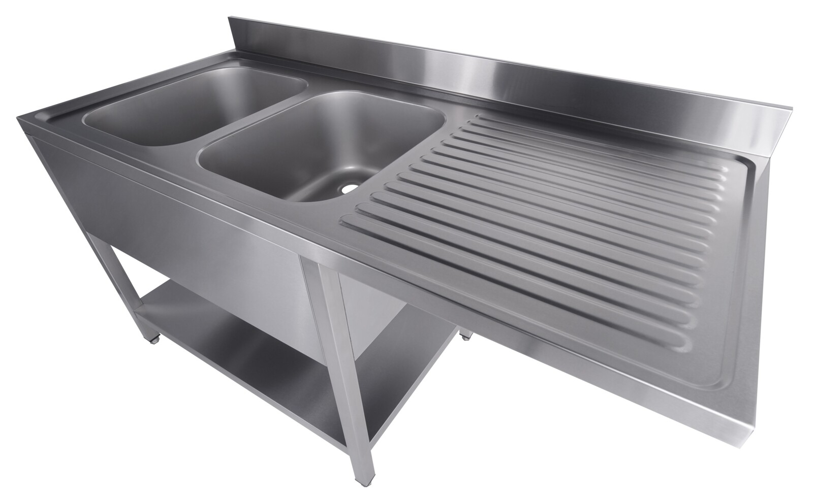 Combisteel Dishwasher Sink Unit 1600mm, 2 Left Bowls, Flat Pack 2