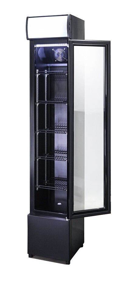 Combisteel Glass Door Refrigerator Narrow Black, 105L, Static Cooling 4