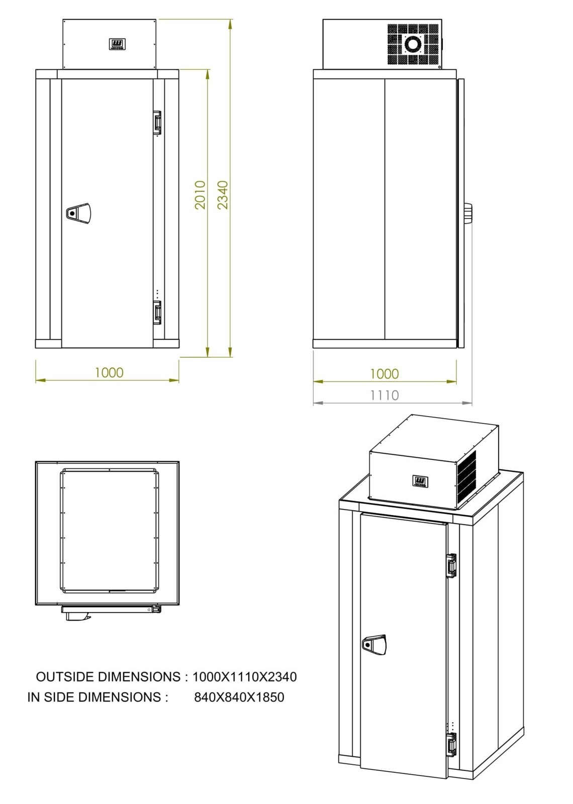 Combisteel Mini Freezer Room 1.59 m³ with Negative Unit Pro Line 3