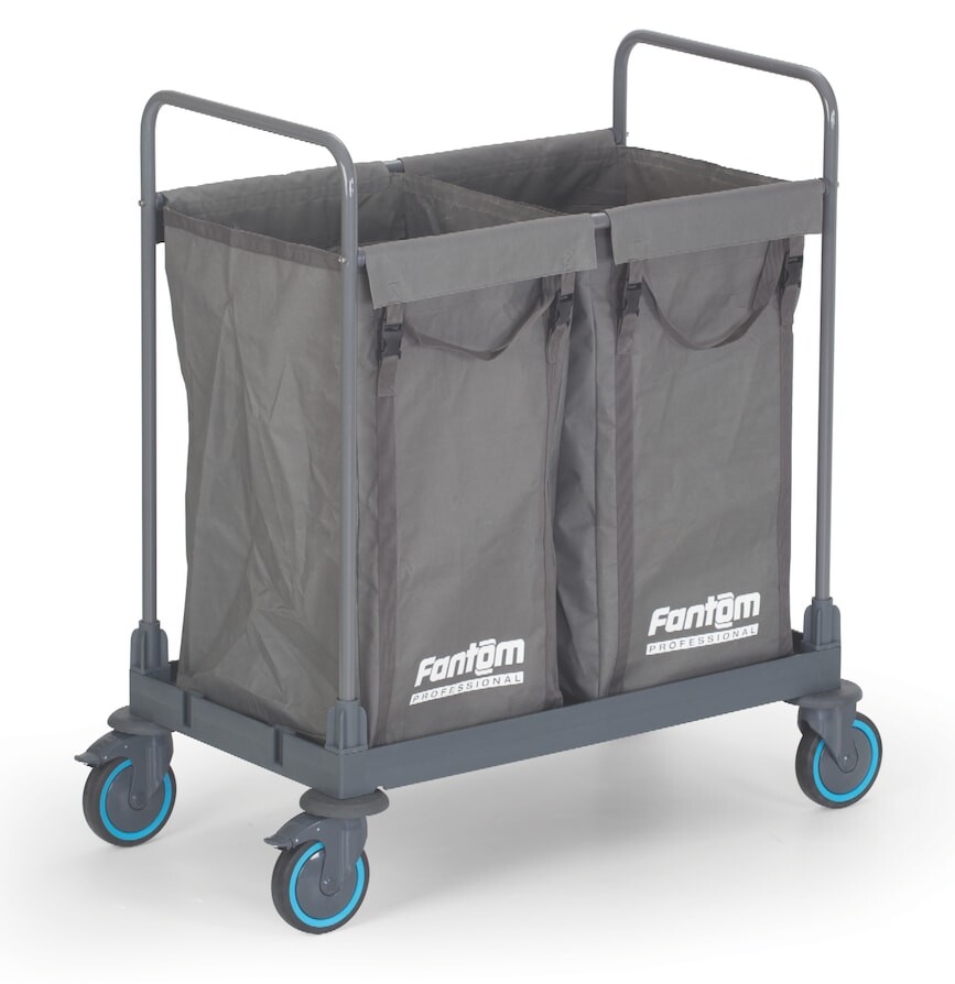 Procart 62 Laundry Collecting Trolley with 2x125L Bags 2