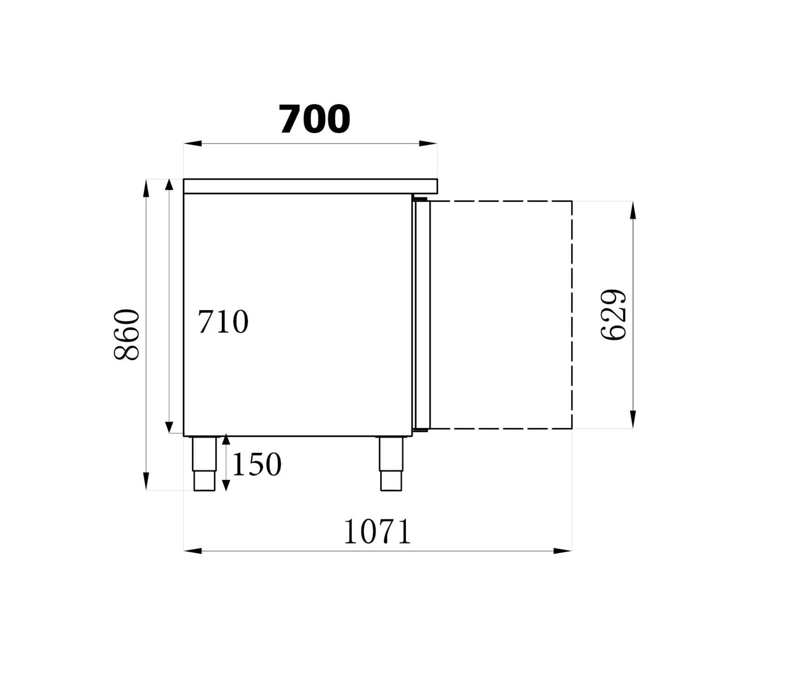 Combisteel 3 Door Refrigerated Negative Counter, 402L, -20°C 2