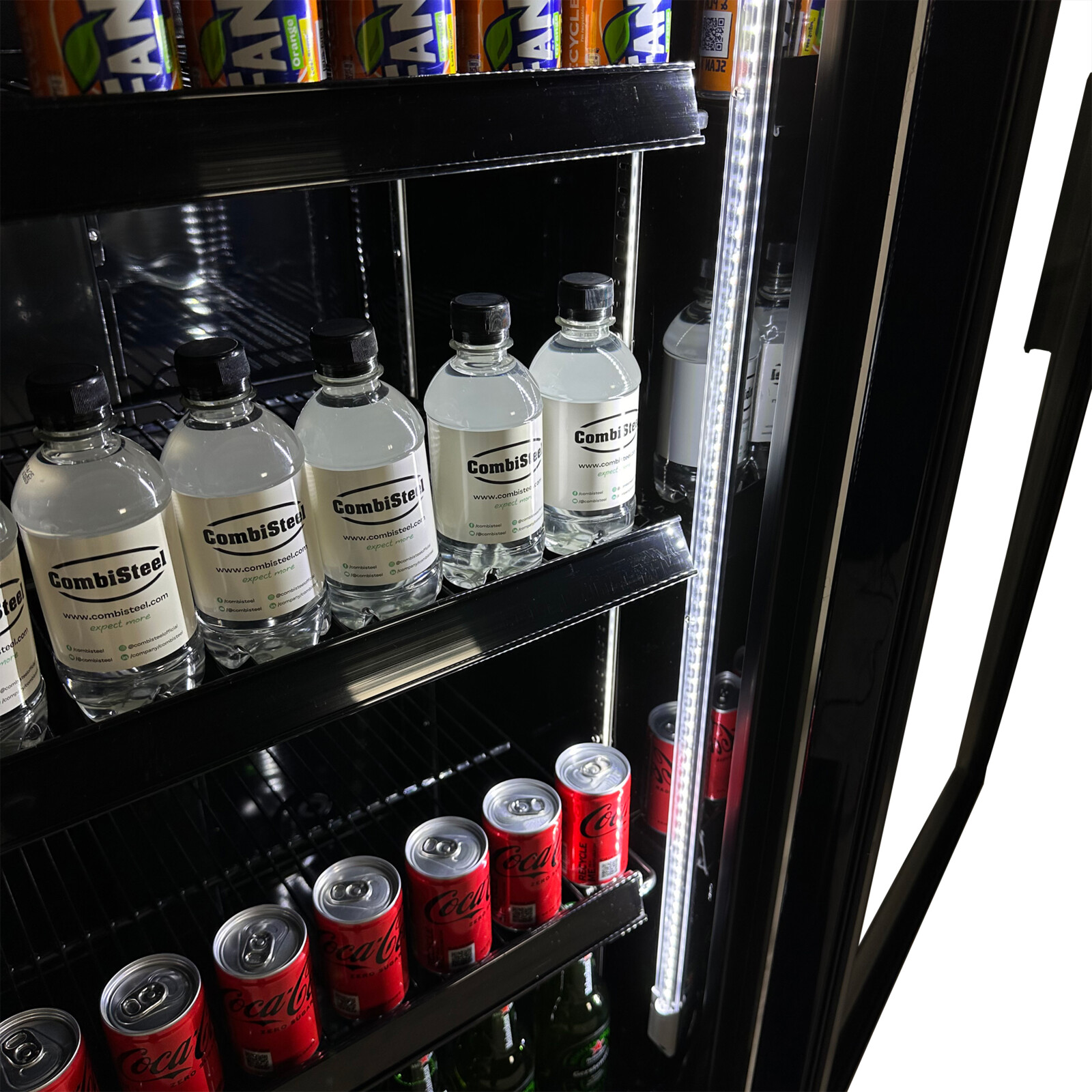 Combisteel Glass Door Refrigerator FCU-370 BL, 360L Black 6