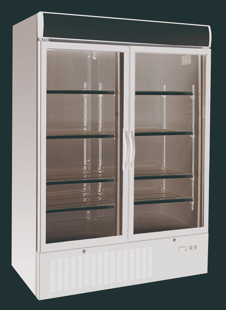 Combisteel Glass Door Freezer 1079L, 2 Door Commercial Display 1