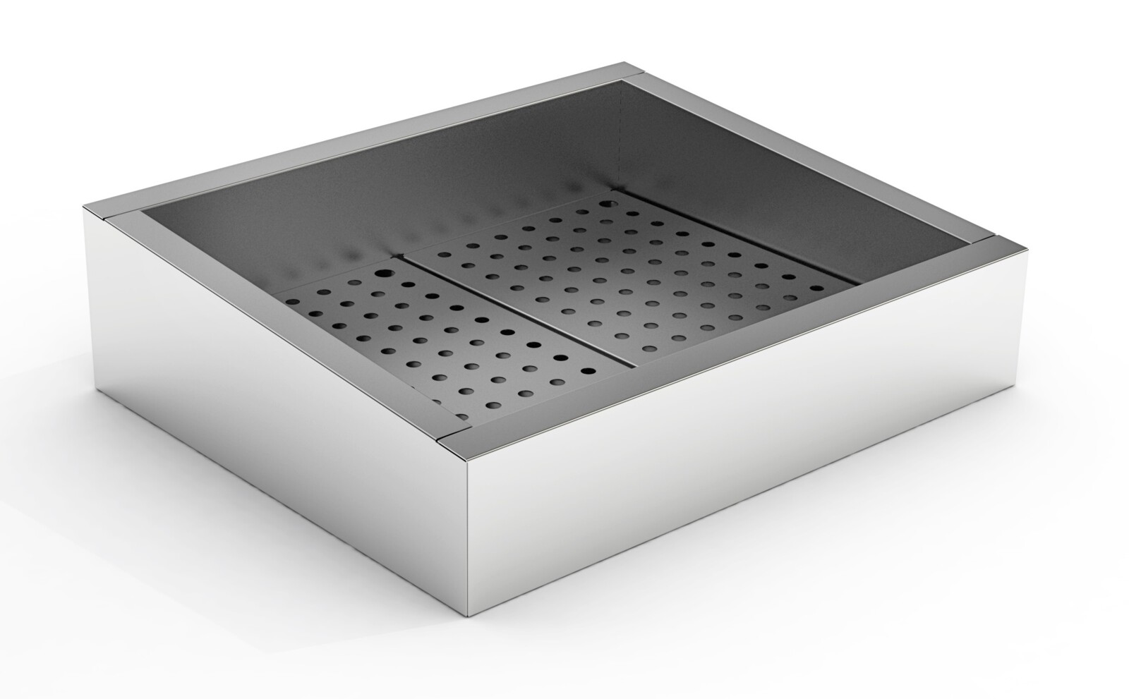 Crushed Ice Bin Inclined 2/1 GN AISI 304 Stainless Steel with Drain 1