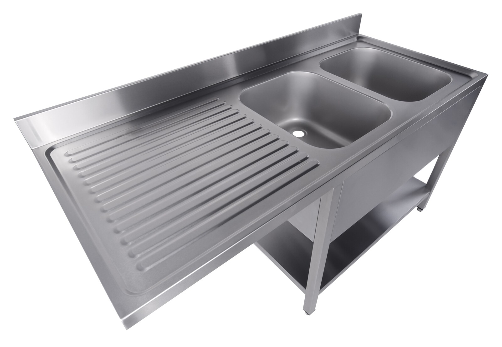 Combisteel Sink Unit with Dishwasher Shelf 1600mm, Right Basin 3