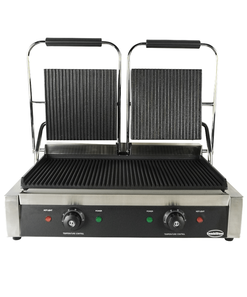 Combisteel Contact Grill Double Ribbed Plates, 3.6kW Electric 2