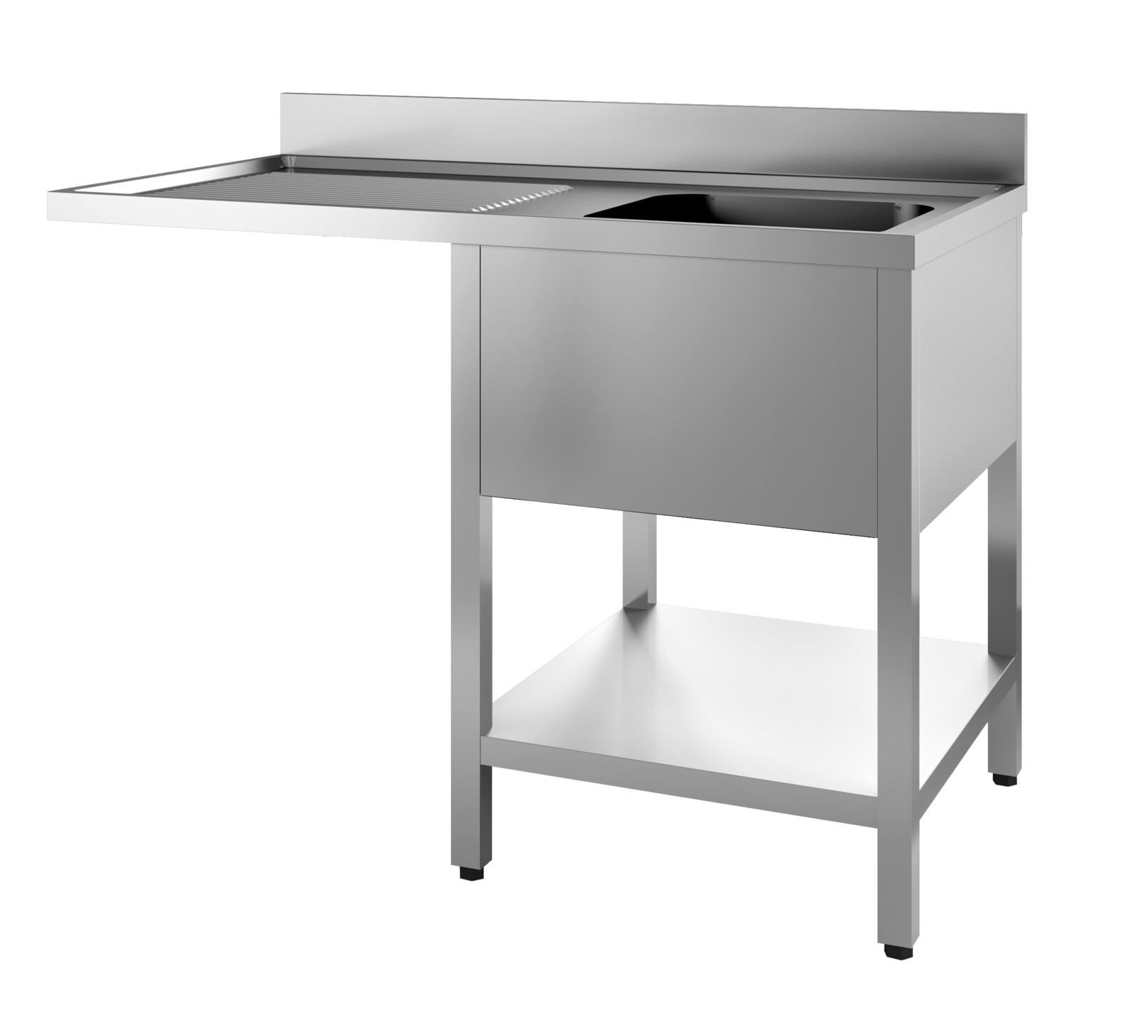 Combisteel Sink Unit Shelf Dishwasher 1400mm, Right Sink Position 1