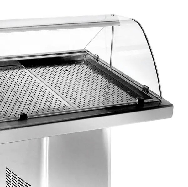 Combisteel Refrigerated Fish Display 2.3m, Mobile Curved Glass 2
