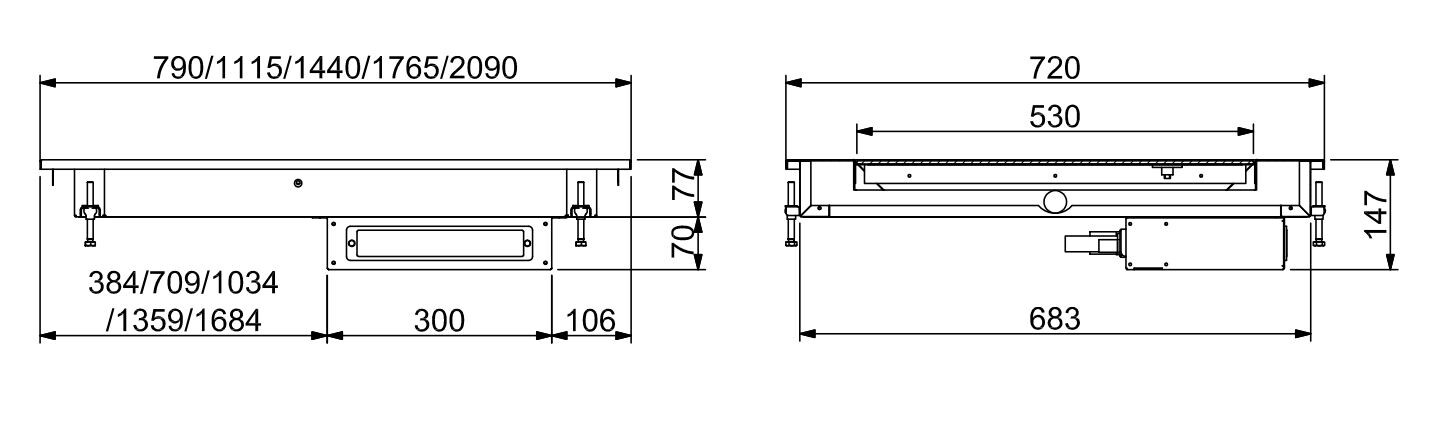 Combisteel Drop-In Heated Ceramic Top 4/1 GN, 1.8 kW, Black 2