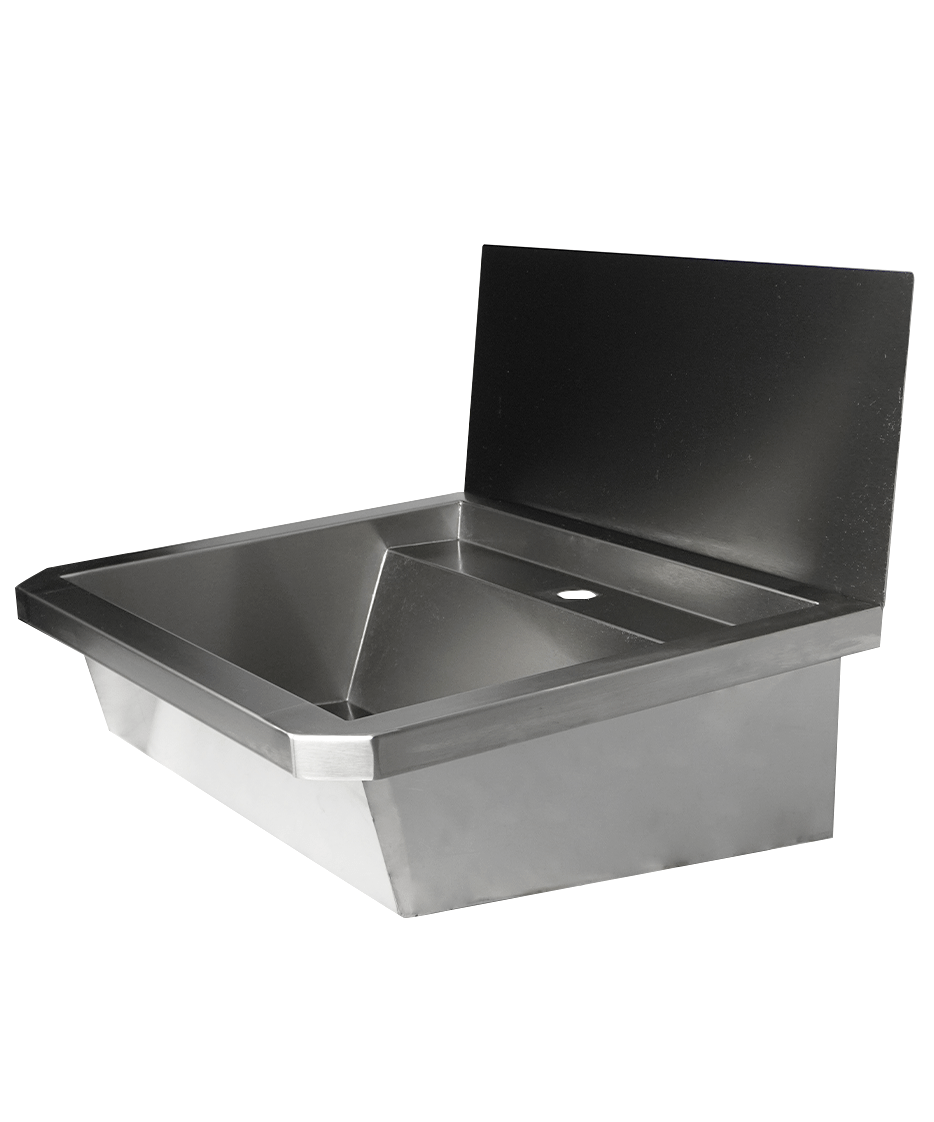 Combisteel Stainless Steel Wash Basin 600mm with Splash Shield 2