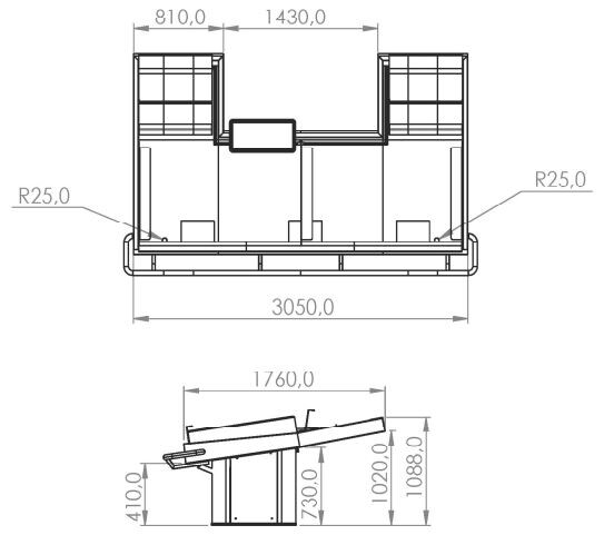 Combisteel Fish Counter 3050mm, 3.94m² Display Area, Stainless Steel 2