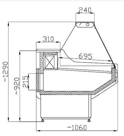 Combisteel Cold Display Owen 2.0, 2m Wide, 2 Doors, Static Cooling 2