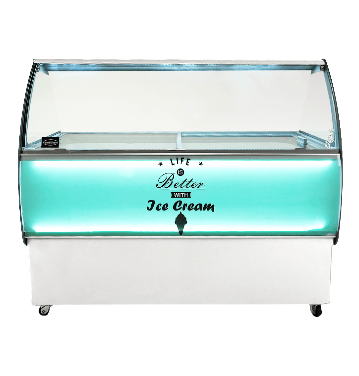 Combisteel Ice Cream Display Curacao 10x5 Ltr, Mobile Static Cooling 6