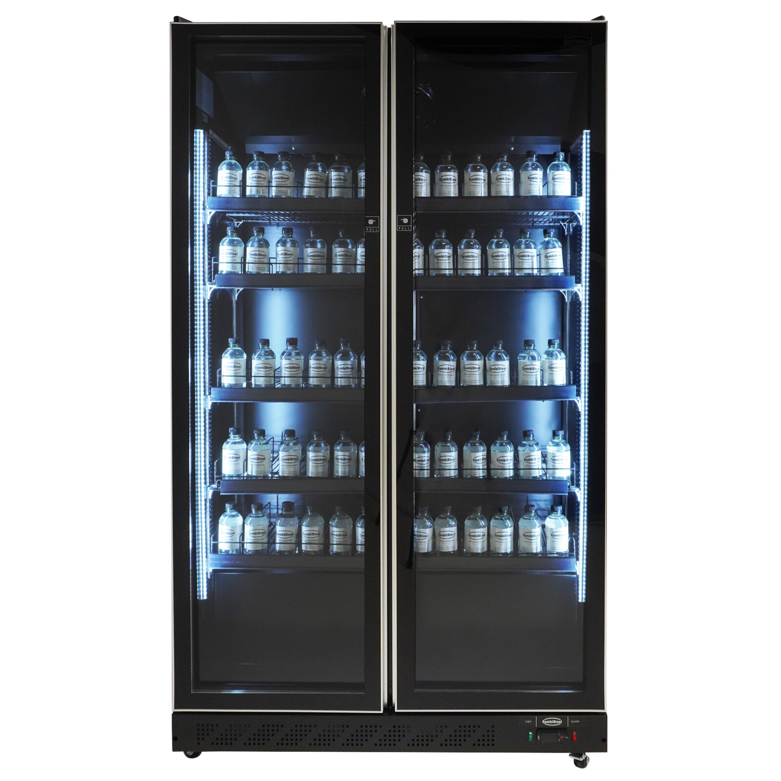Combisteel Glass Door Refrigerator 758L, 2 Doors, Mobile Black 5