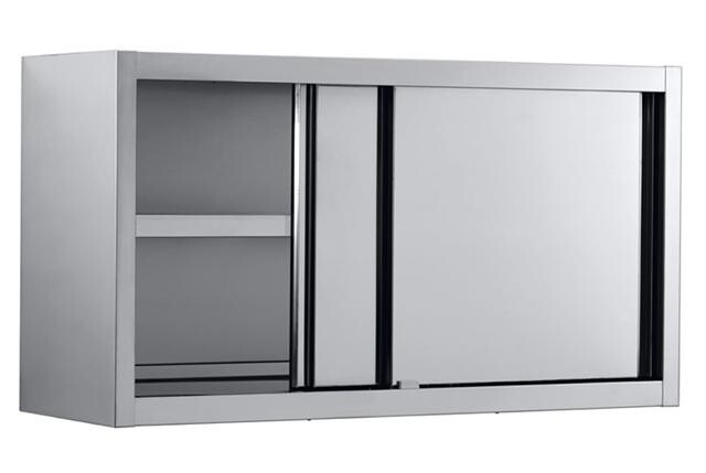 Combisteel Wall Cupboard Sliding Doors 1600mm, Stainless Steel 1