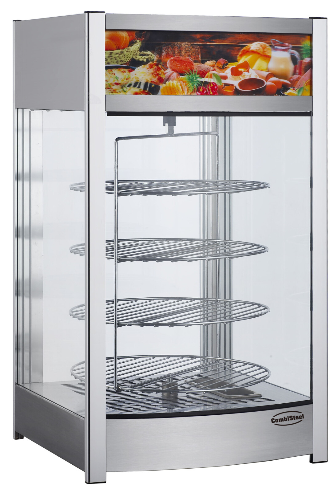 Combisteel Rotating Hot Display 97L, 4 Grid, LED Lighting 1