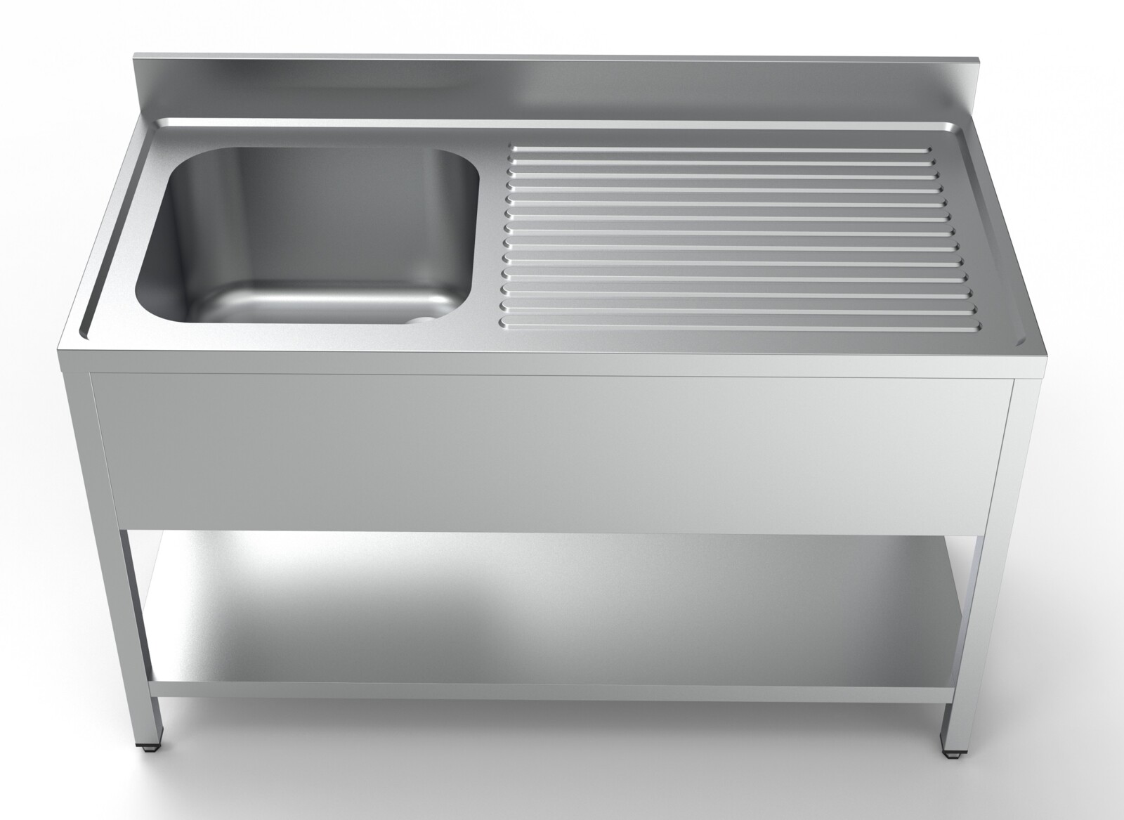 Combisteel Sink Unit 1400mm with Left Shelf, Stainless Steel 2