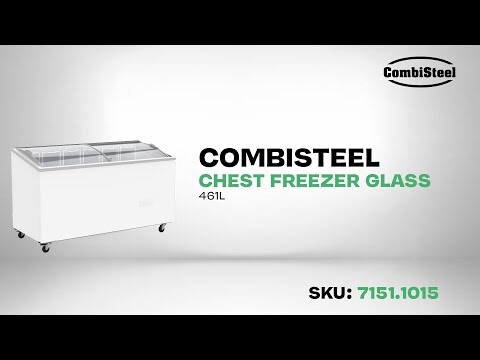 Combisteel Chest Freezer Glass Cover 461L, Manual Defrost, Mobile 6