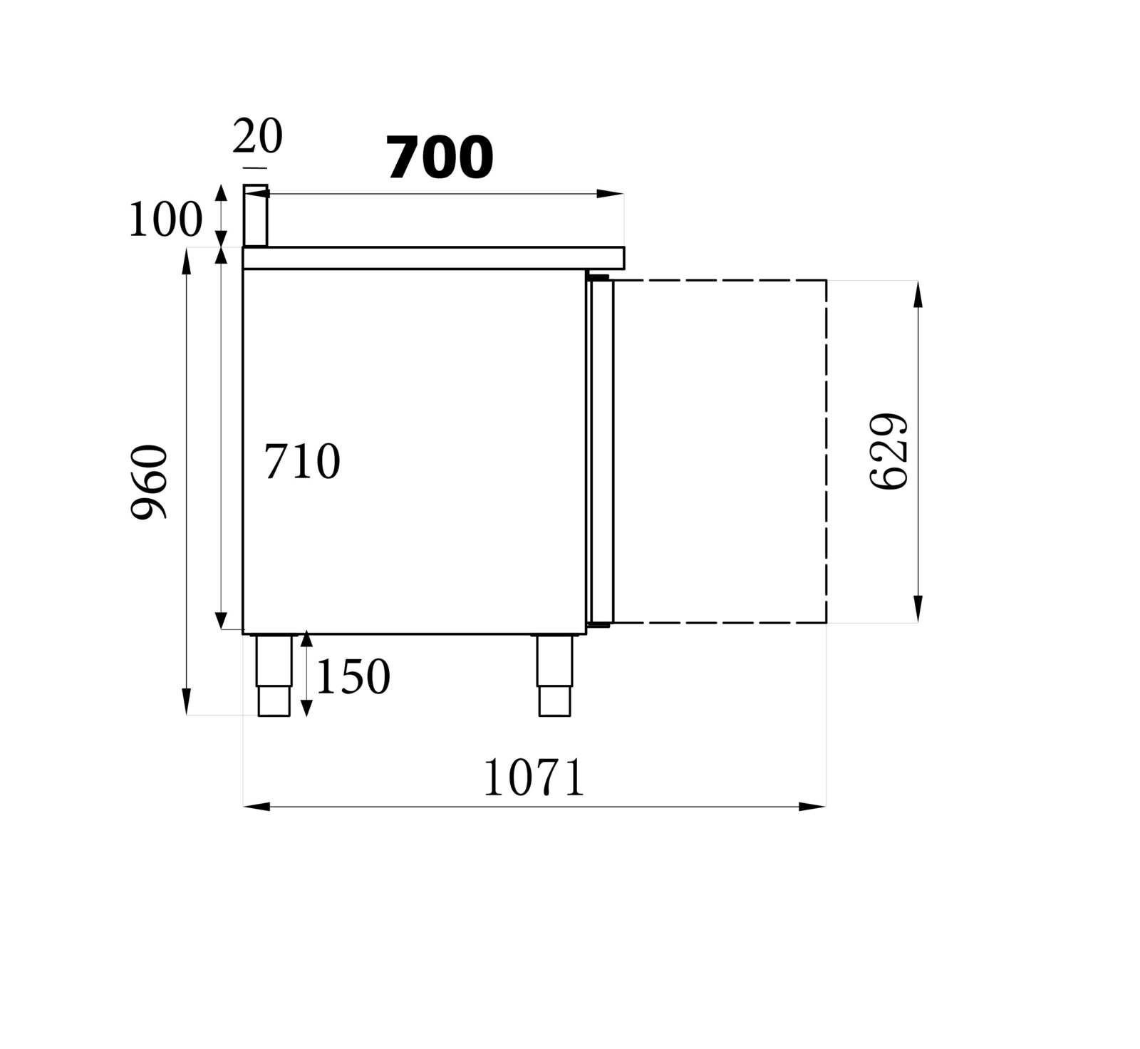 Combisteel Refrigerated Counter Upstand 3 Door, 1795mm, Ventilated Cooling 2