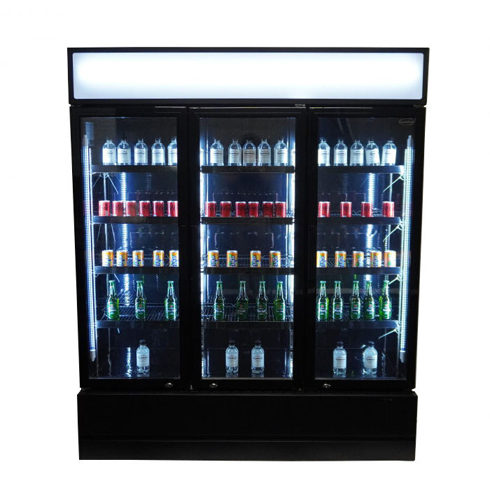 Combisteel 3 Glass Door Refrigerator FCU-1200 BL, 1065L Black 4