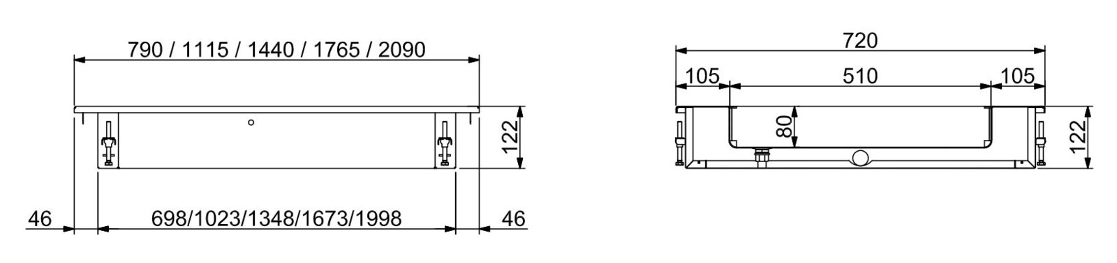 Combisteel Drop-In Crushed Ice Bin 2/1 GN, 790x610mm 2