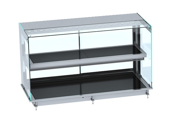 Combisteel Drop-In Cubic Heated Ceramic Display Black 4/1 GN 1