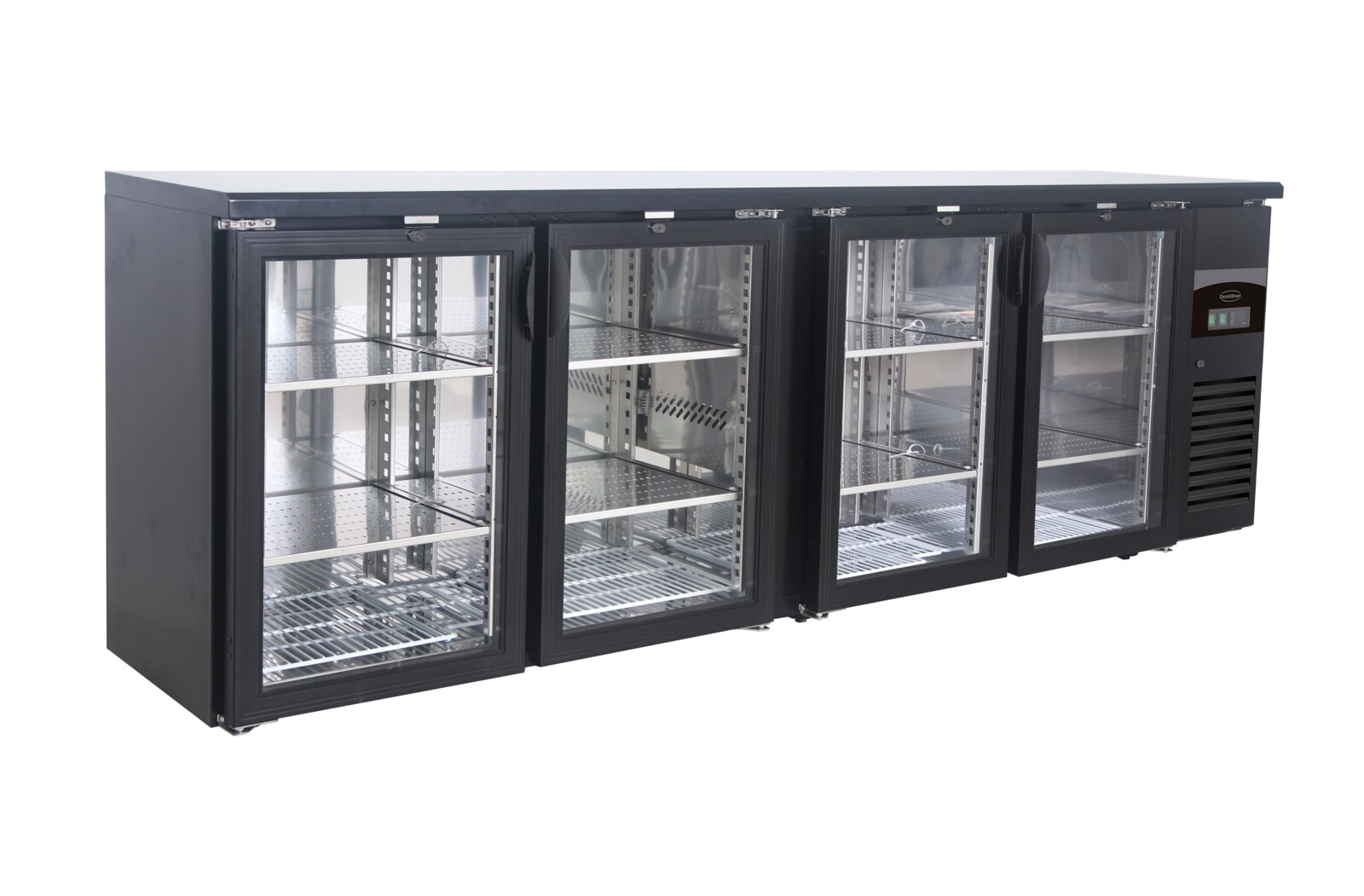 Combisteel Backbar Cooler Black 4 Glass Doors, 698L Capacity 1