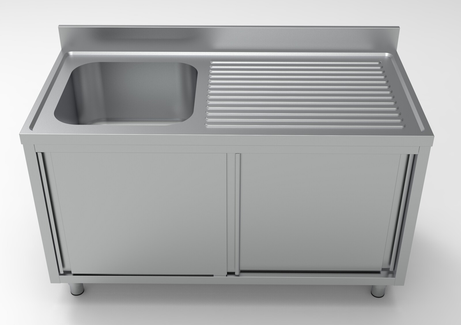 Combisteel Sink Unit 1400mm with Sliding Doors, Left Bowl 2