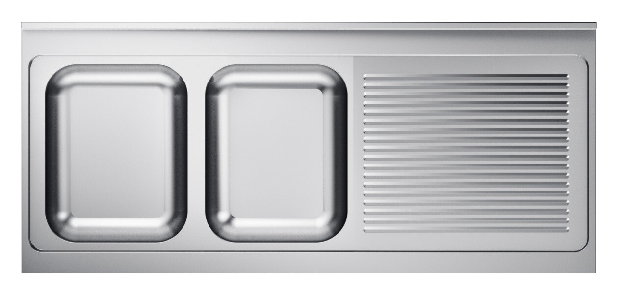Combisteel Sink Unit Tabletop 2000x600mm, 2 Left Bowls 1