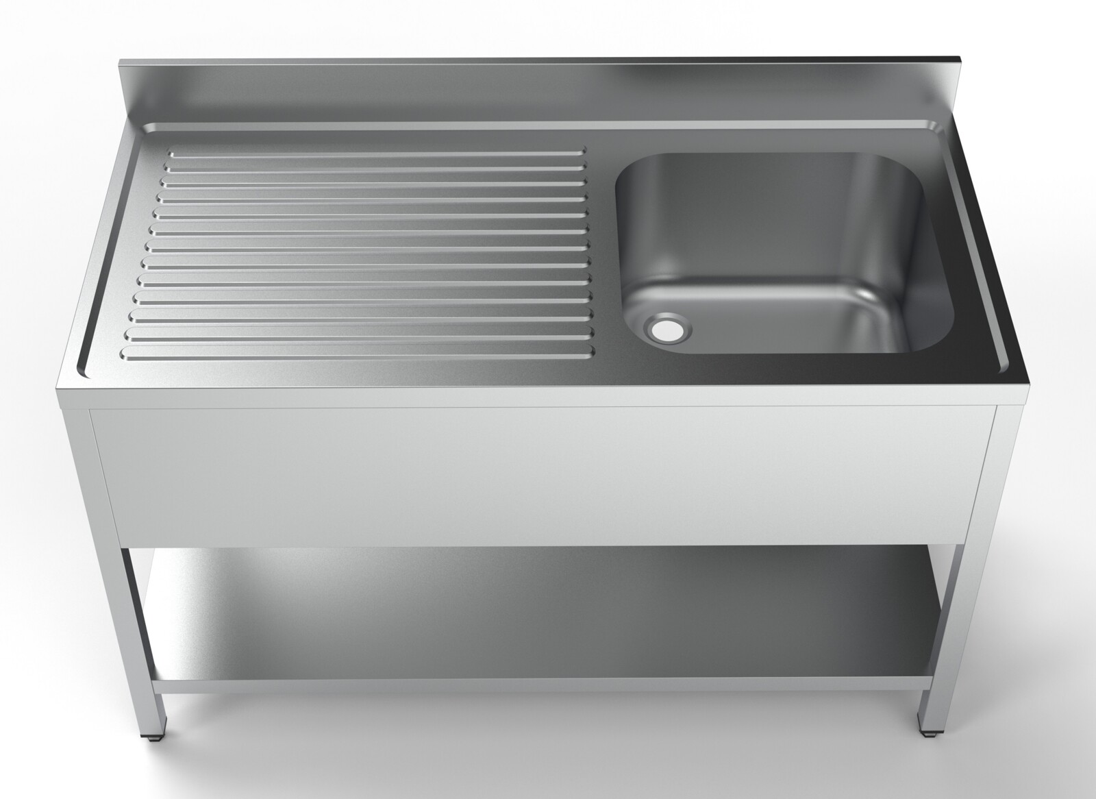 Combisteel Stainless Steel Sink Unit 1400mm, Single Bowl Right 2