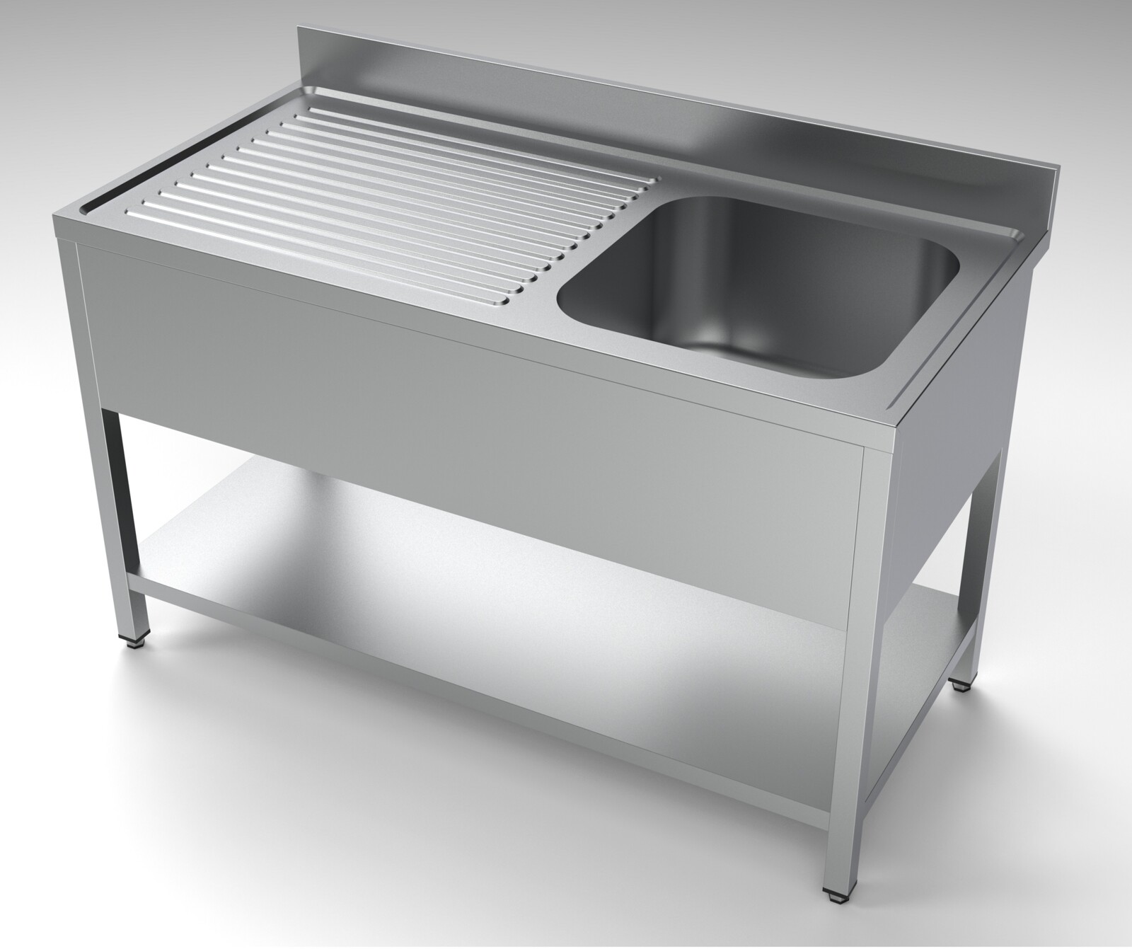 Combisteel Stainless Steel Sink Unit 1400mm, Single Bowl Right 1
