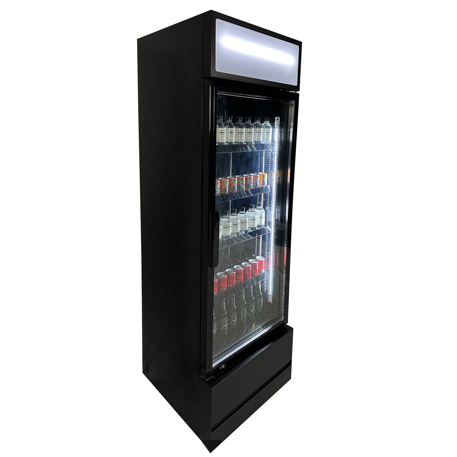 Combisteel Glass Door Refrigerator FCU-370 BL, 360L Black 3