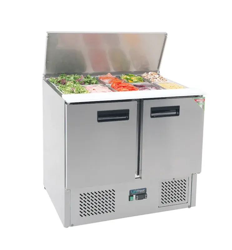 Unifrost SA900GS 900mm Saladette 260L 2-Door Prep Counter 2